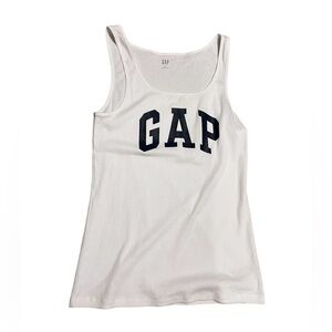 GAP Women's White Tank Top XL Ribbed Sleeveless Casual